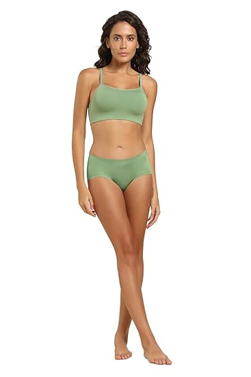 Van Heusen Women’s Seamless Cups Cami Bra – Cotton Elastane, Padded, Wireless, Fully Adjustable, Cross Back